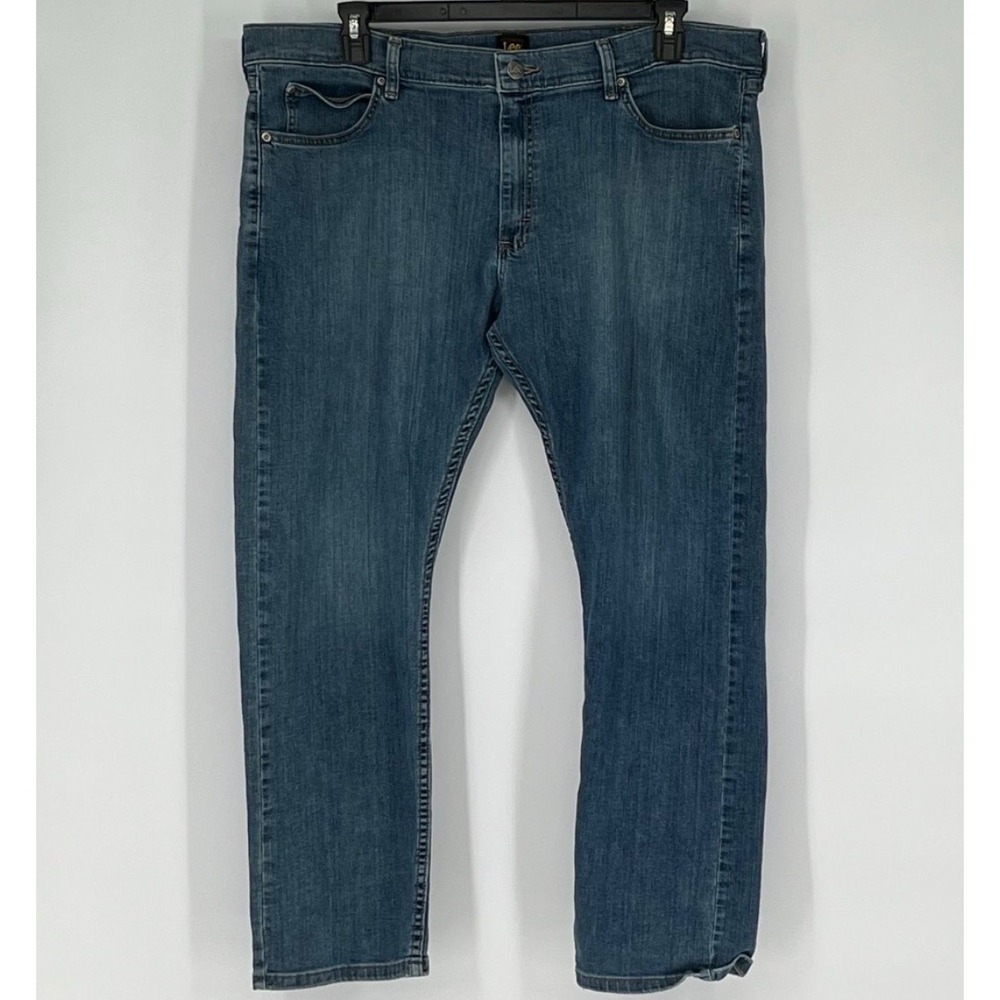 LEE Jeans Mens 42x29 Blue Slim Fit Medium Wash Stretch Denim Pants Casual